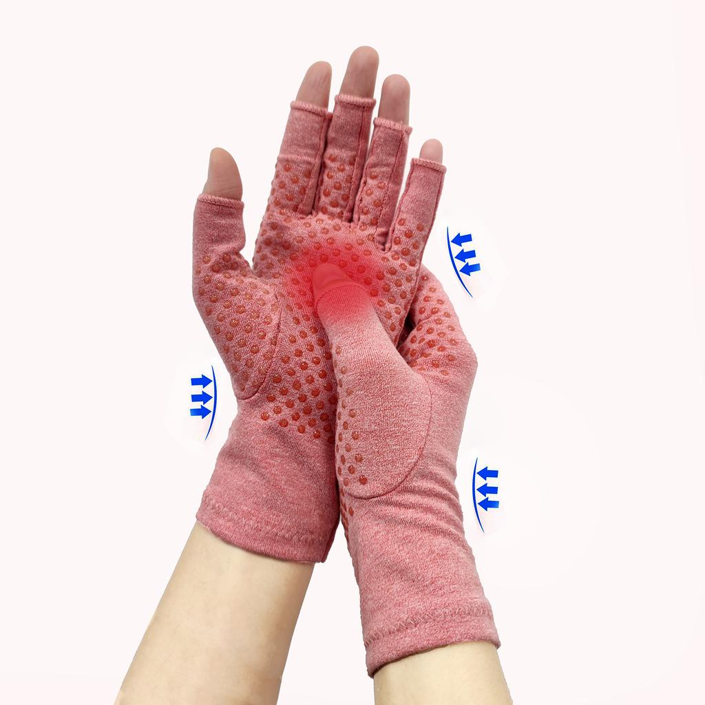 1Pair Arthritis Gloves for Women Men Fingerless Compression Hand Gloves Carpal Tunnel Rheumatiod Tendonitis Relief