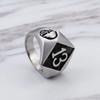 Anelli Punk Retro Nero Numero 13 Teschio per Uomini Donne Hiphop Colore Argento Acciaio Inossidabile Fascino Teschio Anelli Dita Biker Gioielli