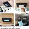 Car Sun Visor Tissue Box Holder,Dermasy Hanging Car Sparkly Crystal PU Leather Napkin Case Holder Bling Car Accessories For Women And Ladies (Black)