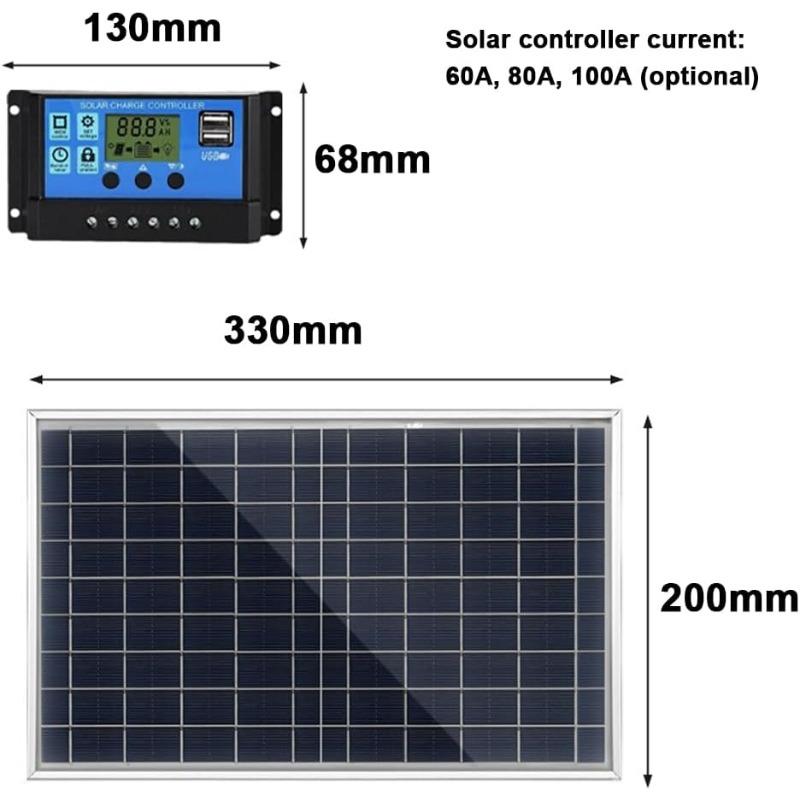 10W Polysilicon Solar Panel Set Solar Panel and Solar Recharge Controller Kit For Camping Traveling Car MobilePhone Outdoor Emergency Power Accessory