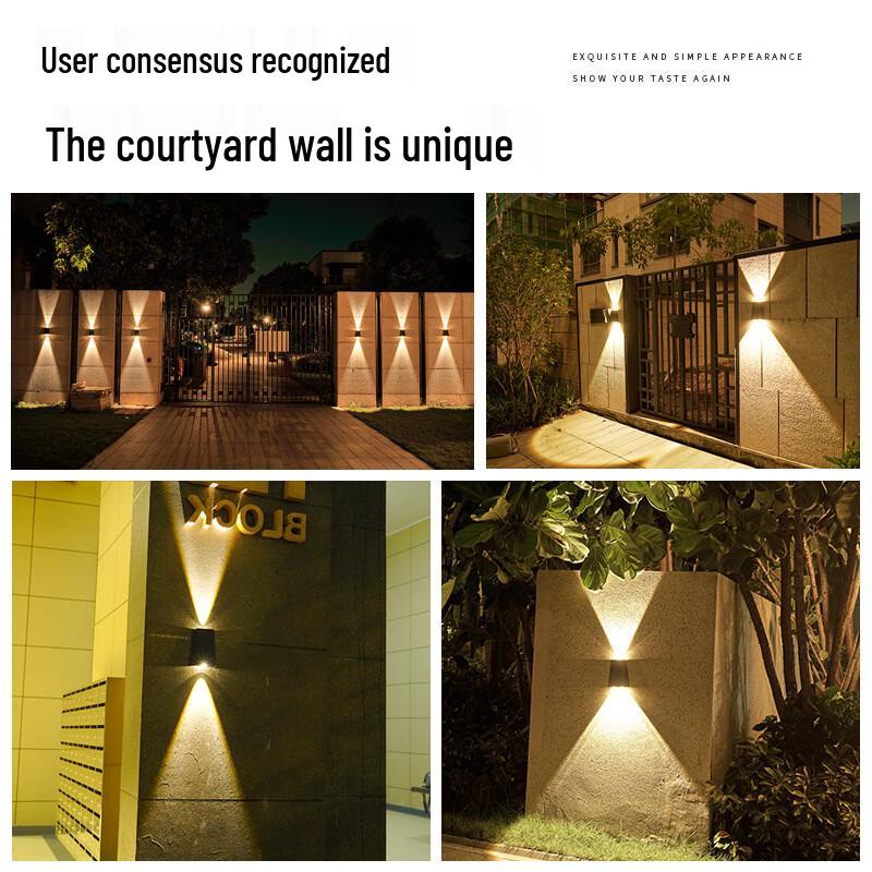Outdoor Solar 5-Head Two-Way Wall Wash Light