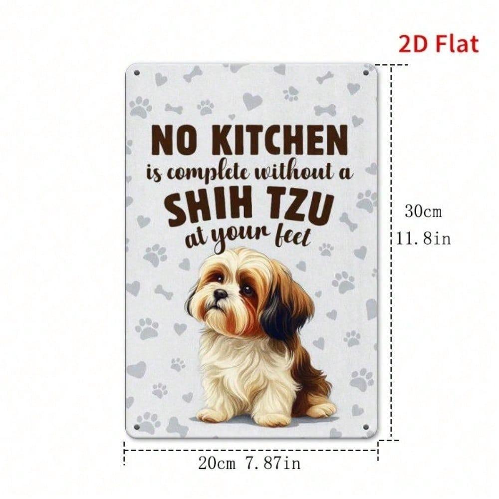 Vintage Shih Tzu Metal Sign Funny Pet Wall Art Home Cafe Garage Decor