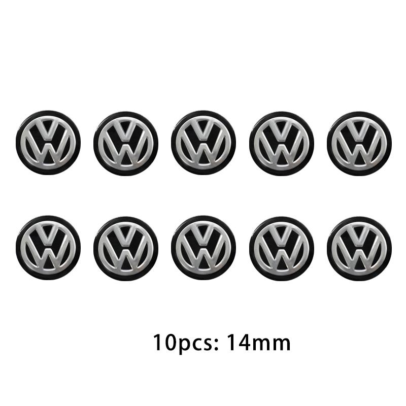 5/10Pcs 14MM Car Remote Key Badge Emblem Metal Logo Stickers For VW GTI Polo Golf Passat Tiguan Arteon Touareg CC Taigo Caddy Je QO2