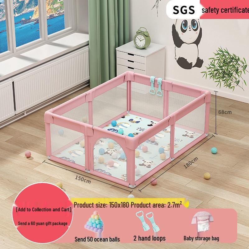 Free Shipping Baby Playpen with Bedside Guardrail & Children's Crawling Mat