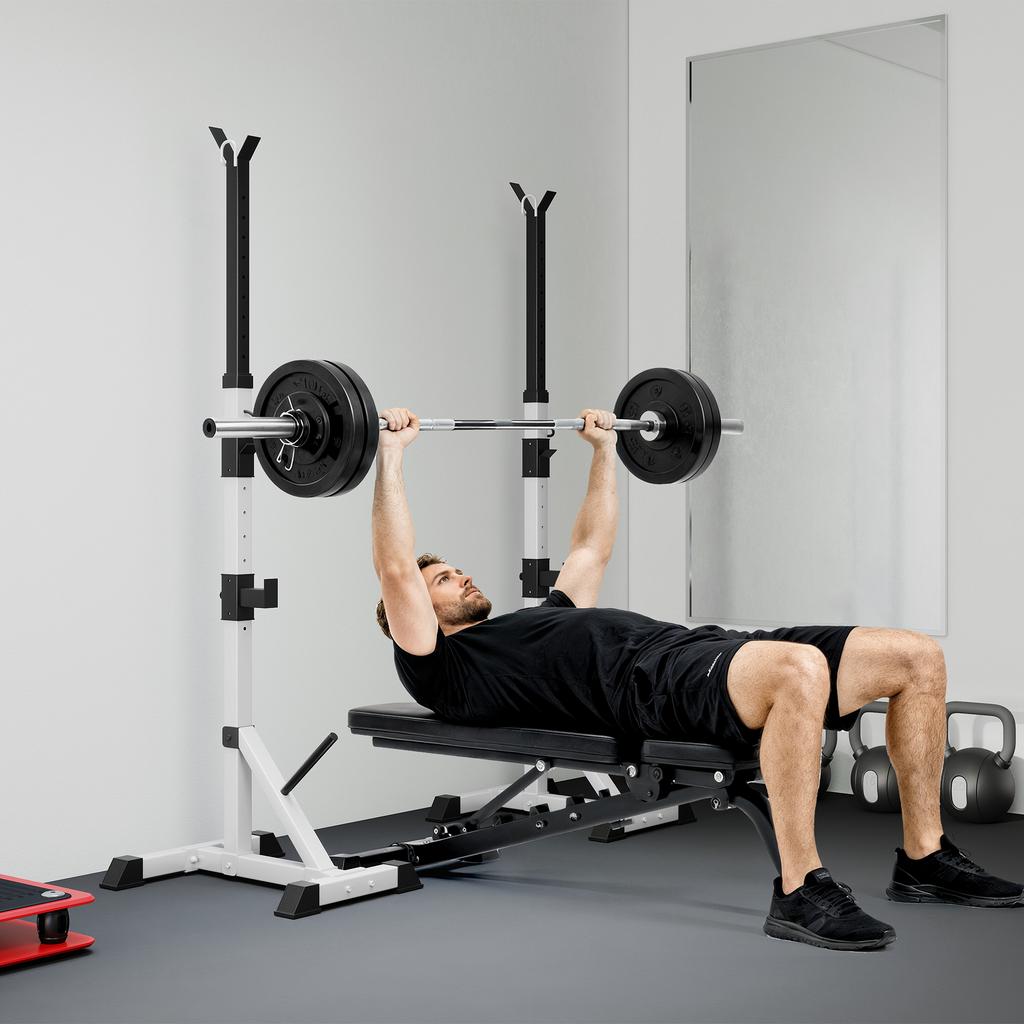Weights Bar Barbell Rack Squat Stand Adjustable Portable Weight Lifting Max Load 200kg, Suitable For Home Gym Training Work Out