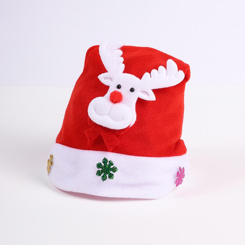 

Christmas Hat New Year Cute Kids Adults Cap New Year Elk Snowflakes Hats Costume Santa Claus Xmas Winter Gift Decor 35x25cm