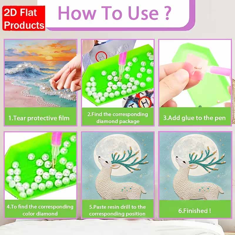 Deer Pearl Painting DIY Living Room Hanging Painting Art Ornament Decorative Painting Home Decoration