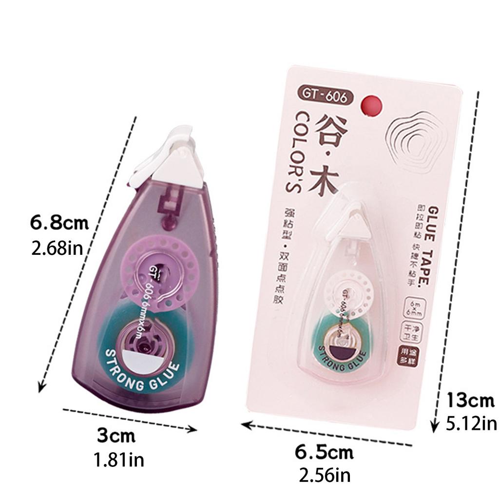 Dot Roller Adhesive Tape With Correction Tape Dispenser Portable Double Sided Glue Tape For Journaling