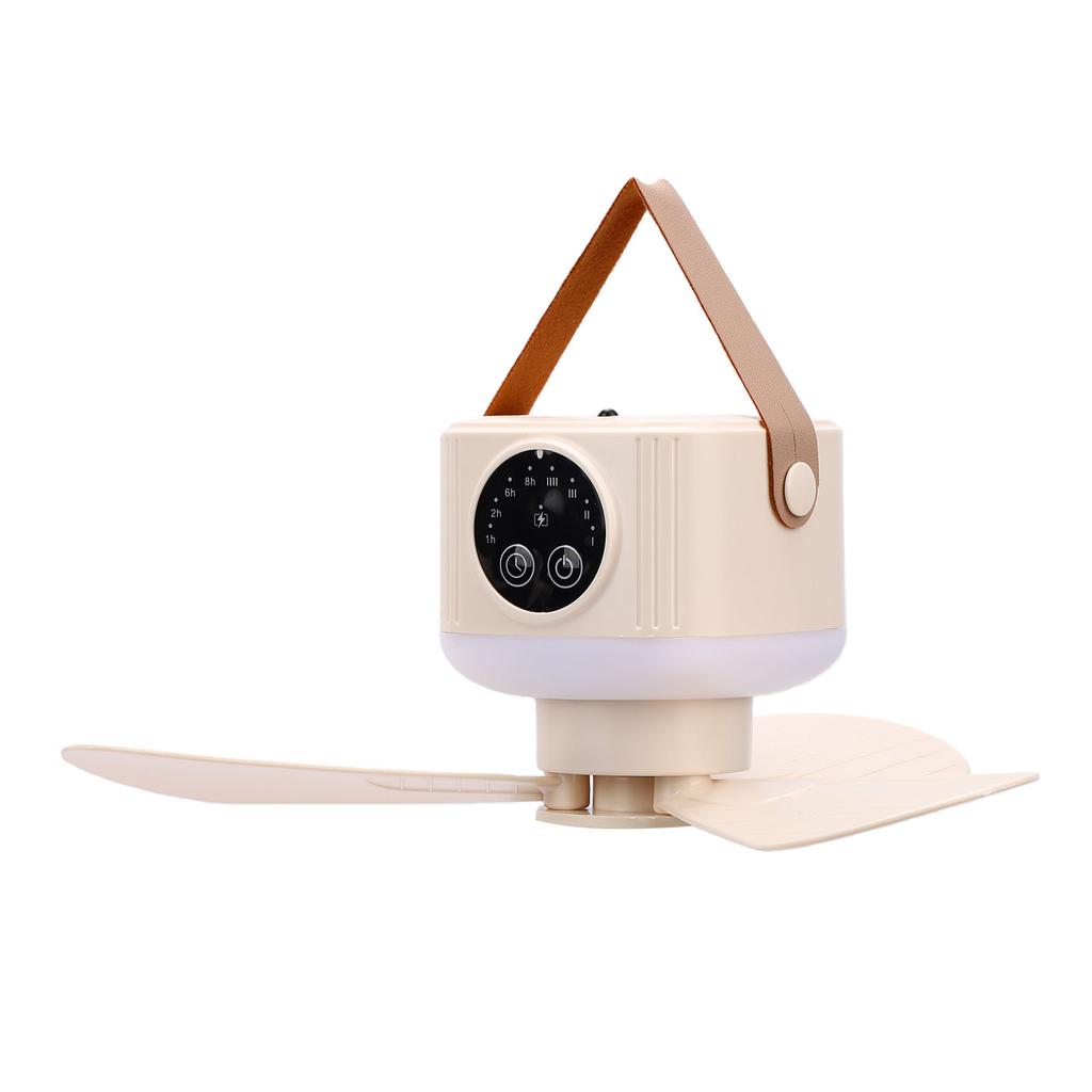 Battery Operated Ceiling Fan 4 Speed Settings IPX4 Water Proof USB Camping RV Tent Fan with Light Remote 7200mAh Battery
