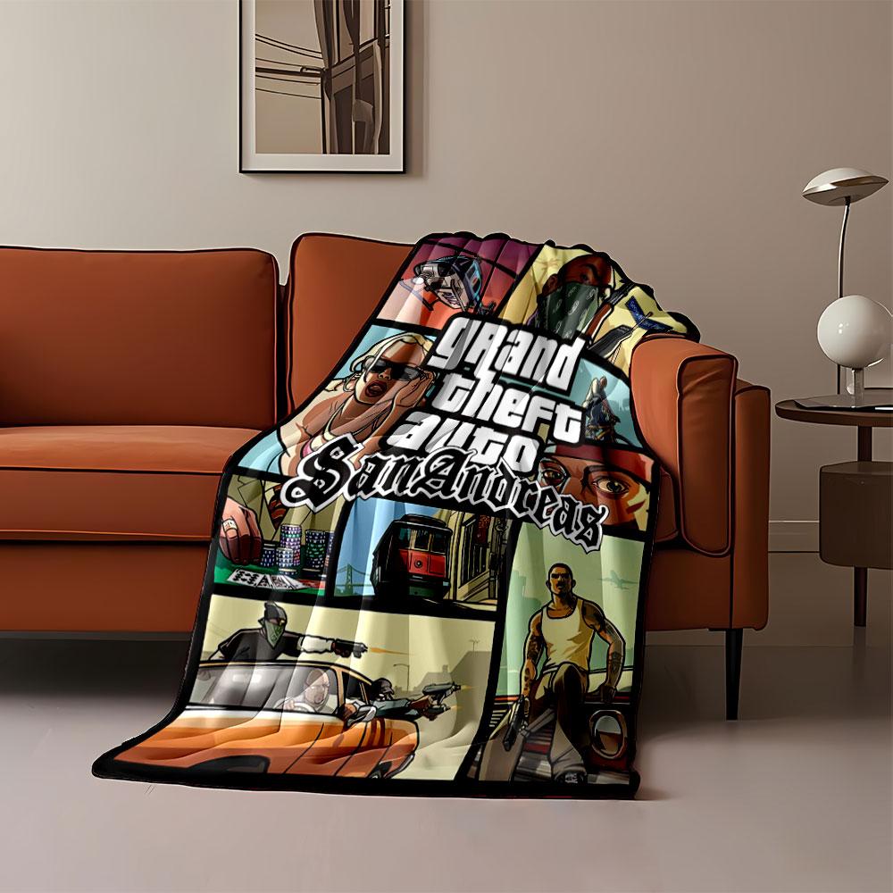 Multiple scenes portraying action, crime, vehicles, and urban life dynamics. for all seasons blanket lunch break throw gift