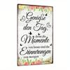 Putuo Decor 1pc German Vintage Metal Tin Sign, Genieße Den Tag, Wall Art Decor for Home Farmhouse Living Room, 7.8 X 11.8 Inches