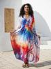EDOLYNSA Snazzy Oversized ženy Domácí oblečení Plážové oblečení Oblečení Caftan Kaftan Plavky Přikrývky Dům Župan Župan Q1634