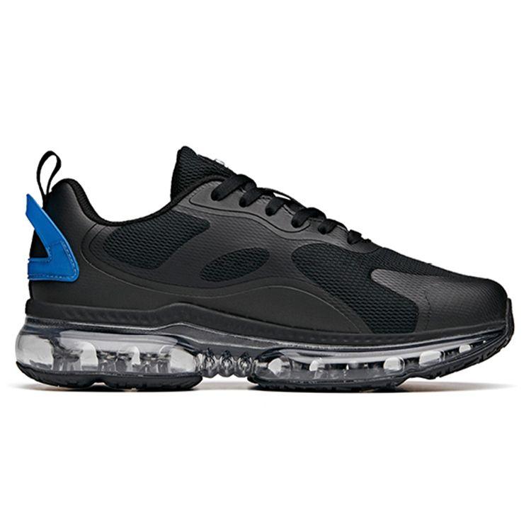 Anta Comfortable Slip-Resistant Durable Low-Top Running Shoes Men Sneakers Black Blue 912125503-4