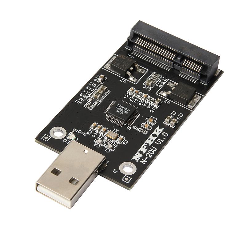mSATA to USB Adapter mSATA External Case mSATA SSD to USB2.0 Riser Card Converter Board Suppor 30*50 m-SATA SSD Hard Disk for PC