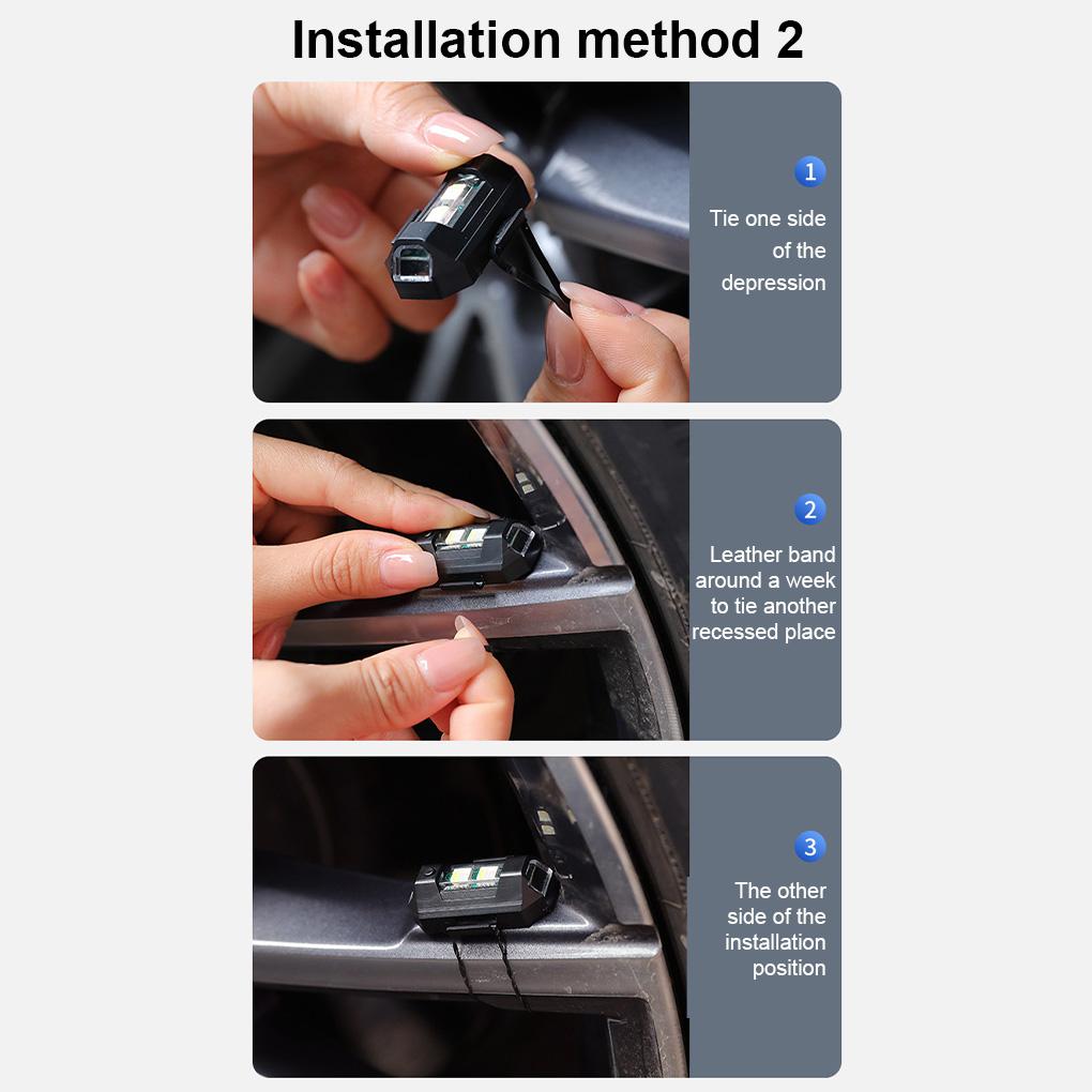 Motorcycle Warning Light Rechargeable Self-adhesive Memory Function Multi-modes Electric Scooter Signal Indicator