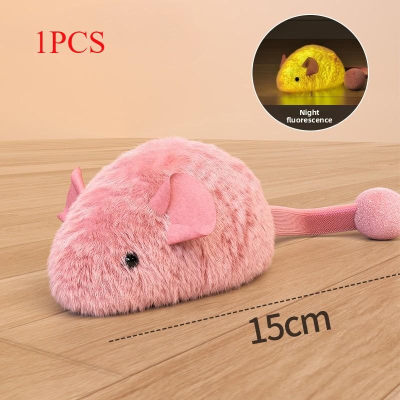 

Interactive Luminous Plush Mouse Cat Chew Toy Boredom Buster Kitten Game Indoor Plush Mice for Cats