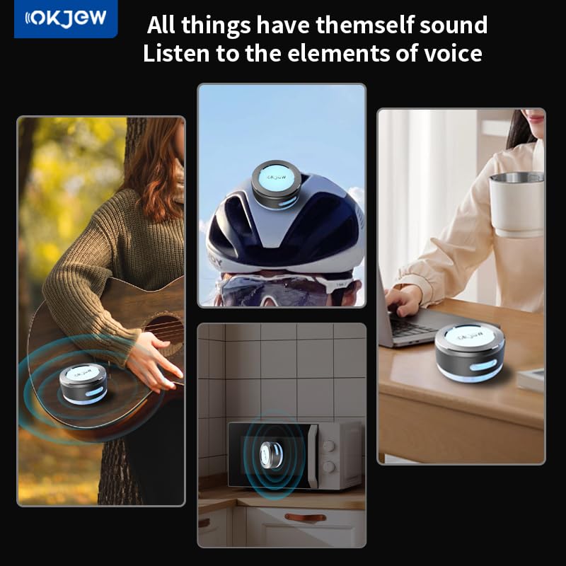 Okjew Bone Conduction Speaker Bluetooth Speaker Vibration Speaker Portable Wireless Speaker 3D Surround Sound Output Equipped with Dynamic LED Light