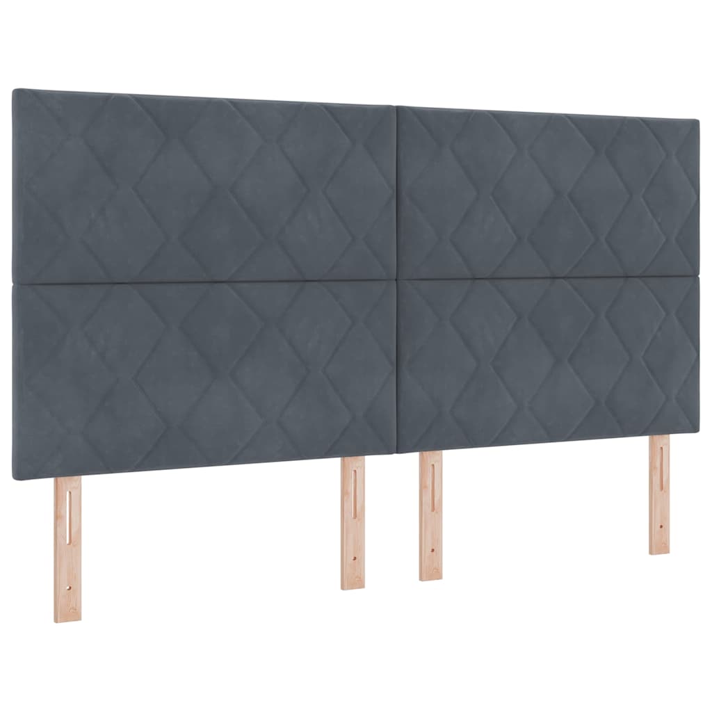 Boxspring Bed with Headboard Dark Grey 200 x 180 cm Velvet