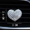 Heart-shaped Car Air Outlet Perfume Clip Rhinestone Car Air Conditioning Air Outlet Perfume Decoration Clip Car Auto Accessories