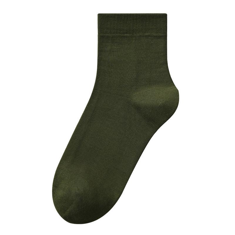 All-cotton Men's Mid-calf Socks for Autumn, Solid-color Socks, Anti-odor and Antibacterial Business Long Socks, Pure Cotton for Autumn and Winter