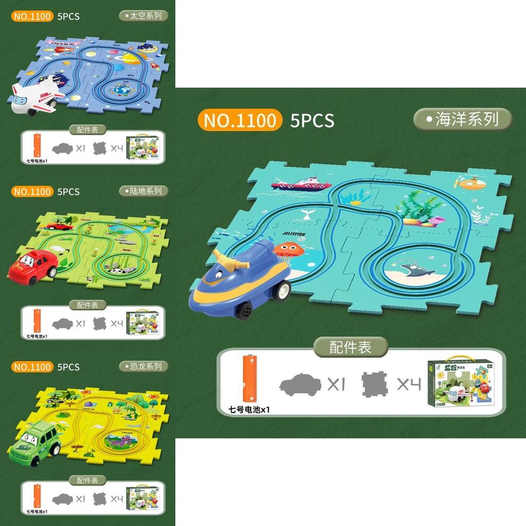 Kinder DIY Puzzle-Bahn Auto Set Spielzeug für kreatives Spielen Geschenk