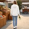 Damen Mode Hoodie mit Taschen, Bequemer Pullover