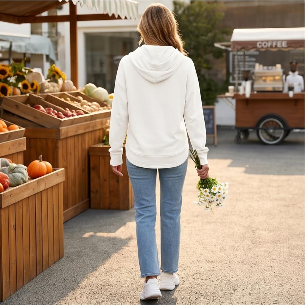 Damen Mode Hoodie mit Taschen, Bequemer Pullover