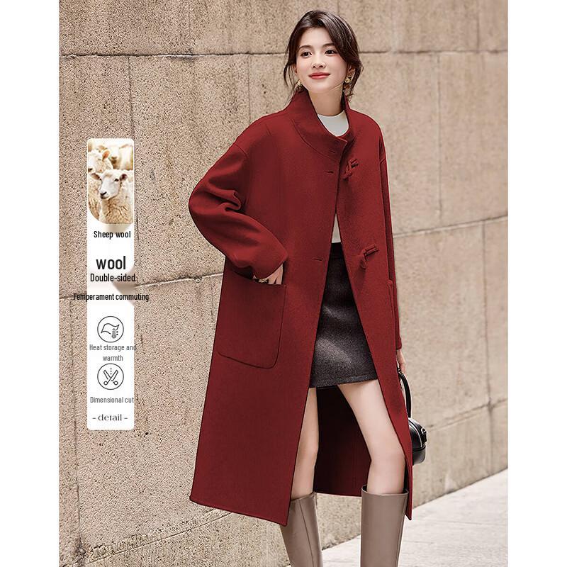 Timeless Elegance Women's Mid-Length Wool Blend Coat