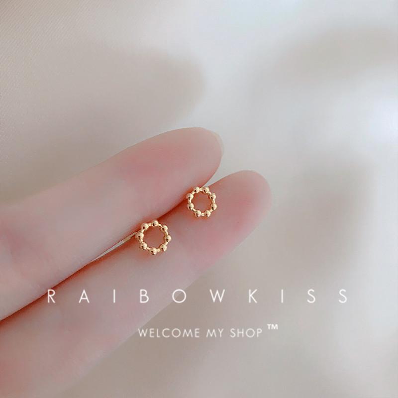 Gold Color Silver Plated Mini Butterfly Heart Stud Earrings For Women Cartilage Helix Tragus Piercing Jewelry Gift