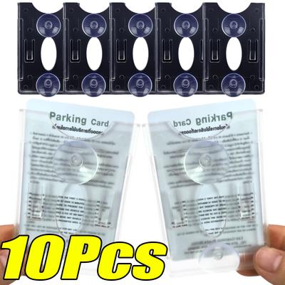 Auto Windschutzscheibe Parkausweis Transparent Schutz Kartenhalter Befestigungsclips Auto Kartenhalter Tickets Saugnapf-Clip 1-10 Stück