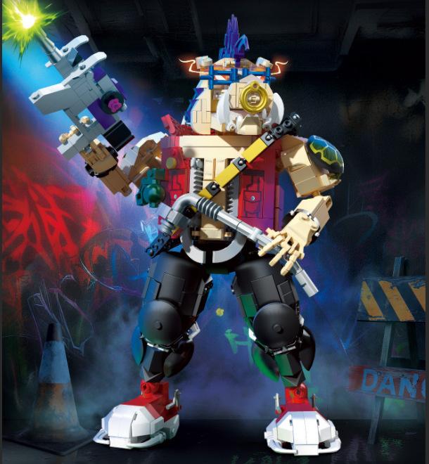 

Mecha Combat Warrior Pig Building Blocks Model Robot Pig Bricks Assembling Animal Monster Fit Toys for Kids Birthday Gift Set Paper Manual