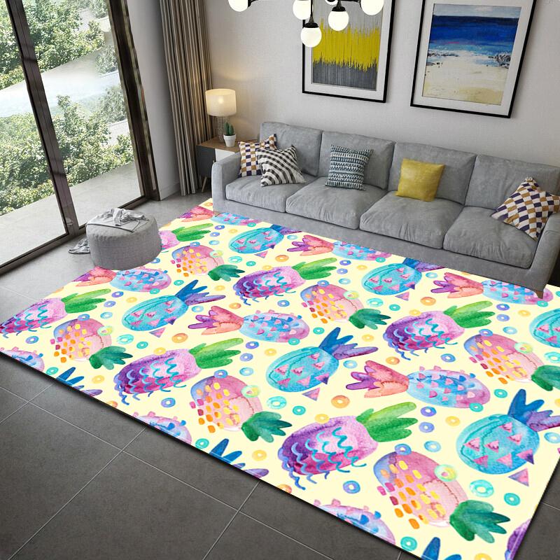

Flower Plant Leaf Printed Carpet Palm Leaf Living Room Large Area Rugs Non-slip Rug Home Decoration Sofa Floor Mat 100x150cm