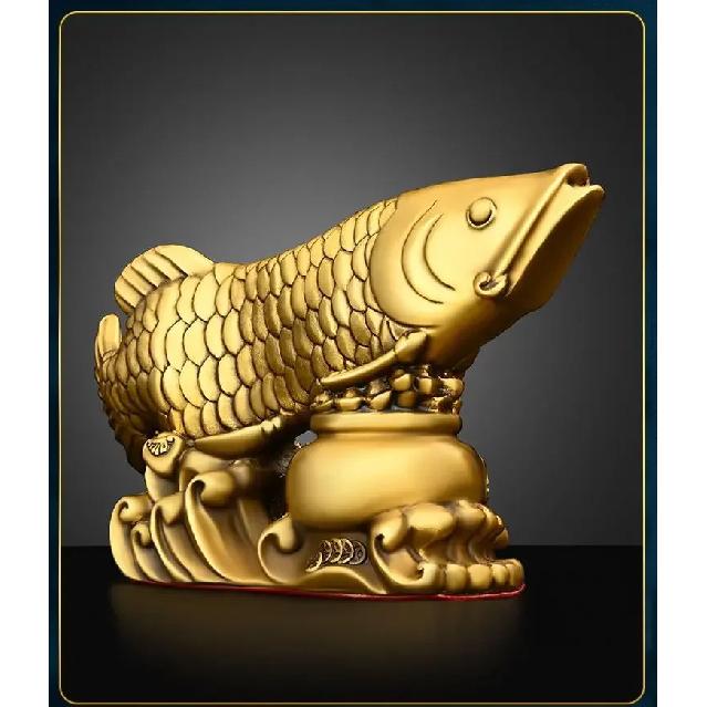 High Quality Copper Fish Ornaments Gold Dragon Home Living Room Office Decor