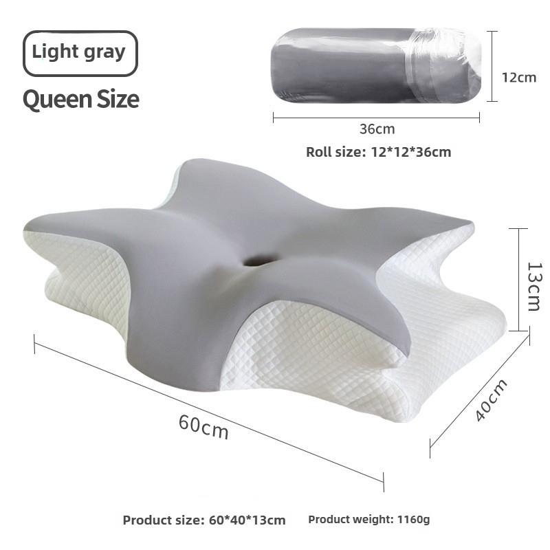 

Bullhorn Butterfly Pillow Slow-Rebound Memory Foam Pillow Home Use Cervical Spine Support Memory Pillow Contours Head and Neck 60x40x8x13cm