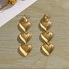 Layered Big Heart Pendant Drop Earrings for Women Trendy Large Long Hanging Earrings 2026 Fashion Jewelry Accessories Girls Gift