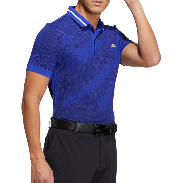 Adidas Logo Print Contrast Polo Shirt Men Tops Blue HT0073