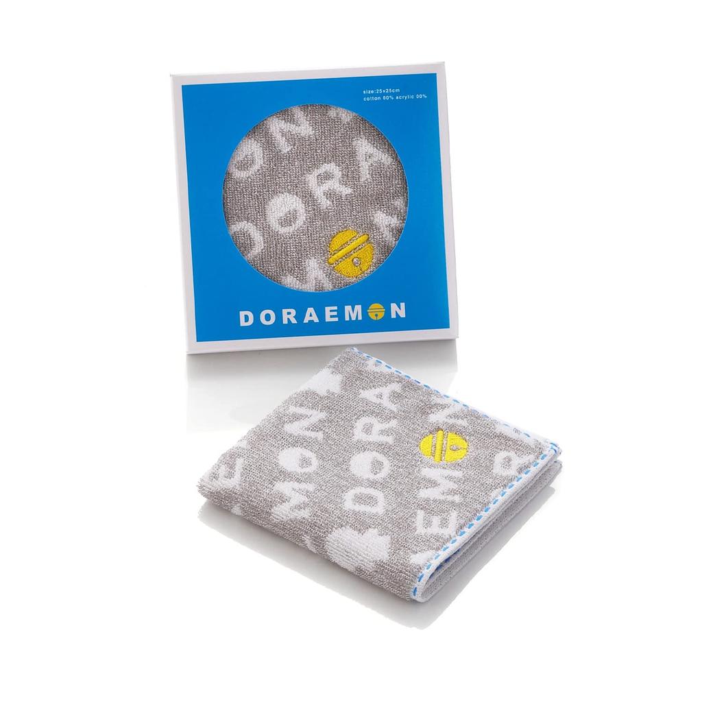 Towel Museum Mirai Doraemon Logo Towel 25 X Handkerchief, Gray, Approx. 25cm, 21-2570100