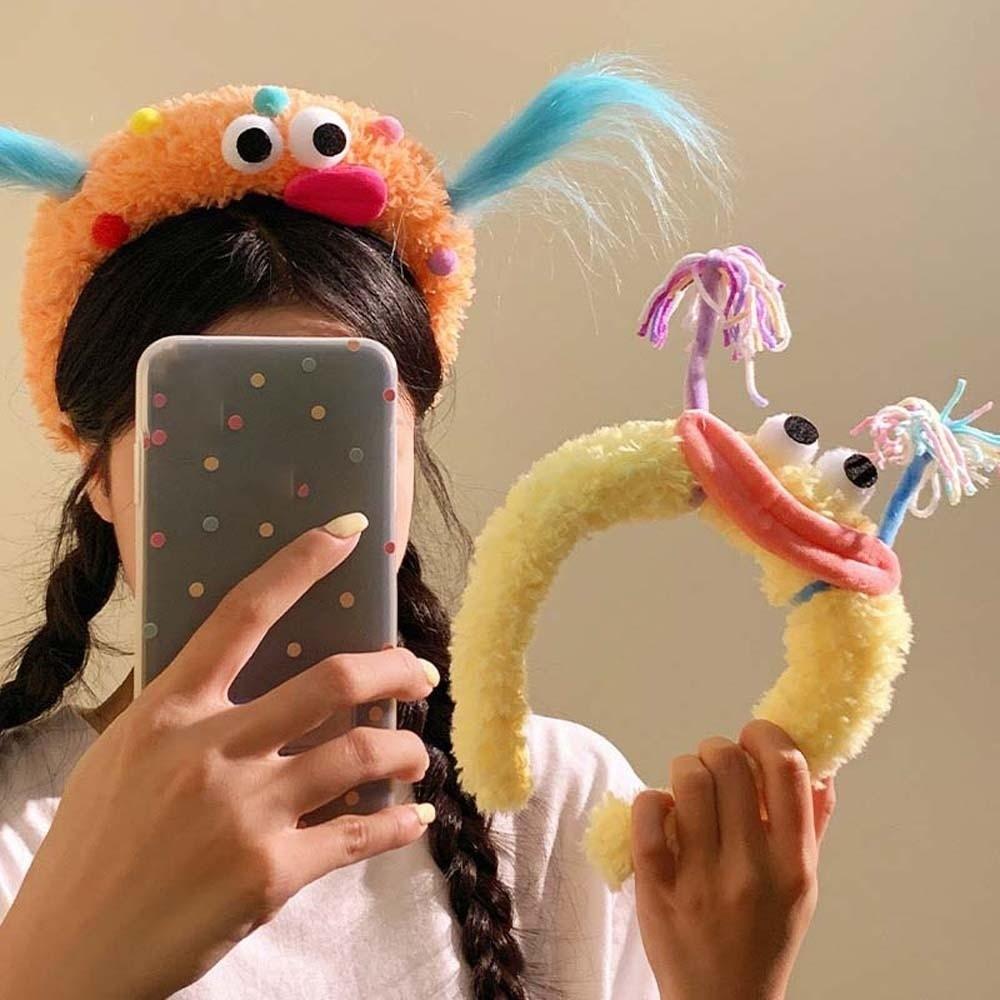 Colorful and Vibrant Big Eyes Plush Headband Hair Accessories Girls Cartoon Hairband  Women