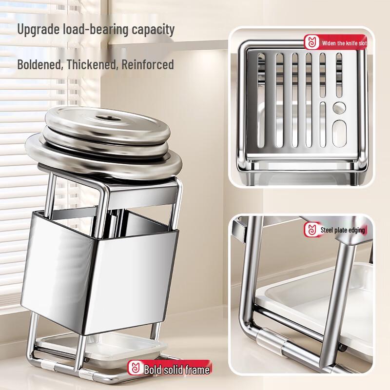 Stal Nierdzewna Blatowy Stojak na Noże Kuchenne i Sztućce