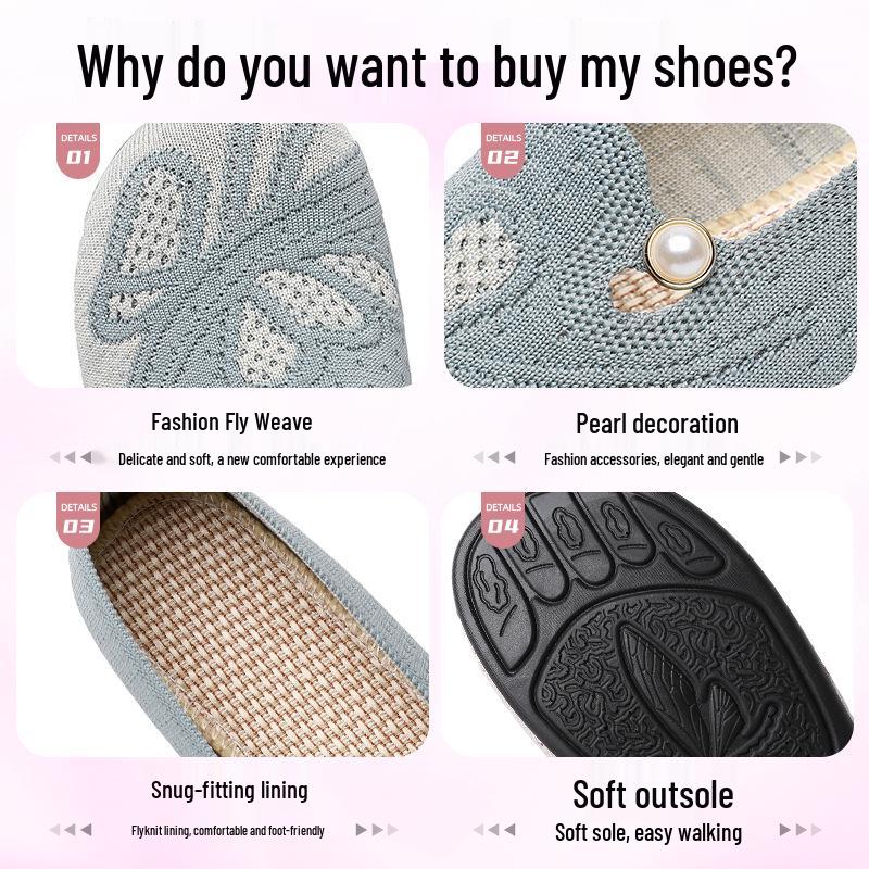 Damskie letnie codzienne wsuwane buty materiałowe - Oddychające, miękka podeszwa, wygodne, wszechstronne, antyzapachowe.