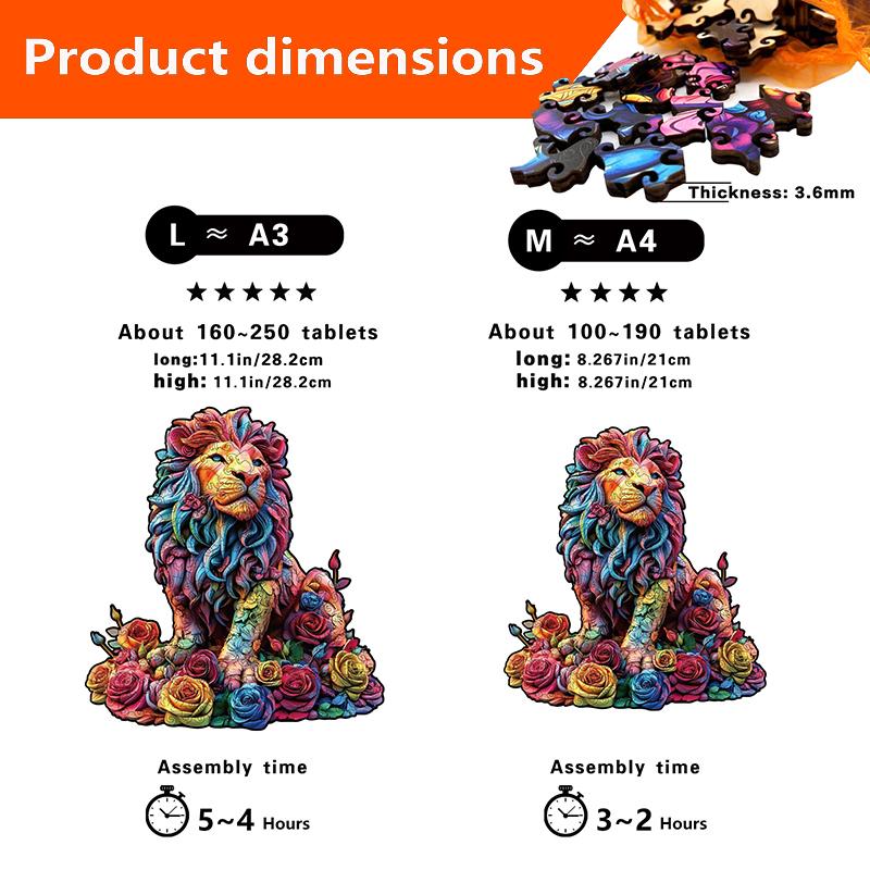 Wooden Irregularly Shaped Animal Jigsaw Puzzles Adult Toys 3D Lions Dinosaurs Eagles Creative Crafts Jigsaw Games Holiday Gifts