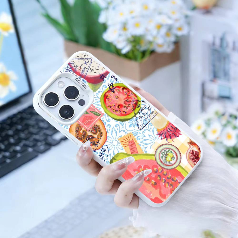 Collage  Phone Case For IPhone 16 17 15 14 12 13 Pro Max white Color Shockproof Cover
