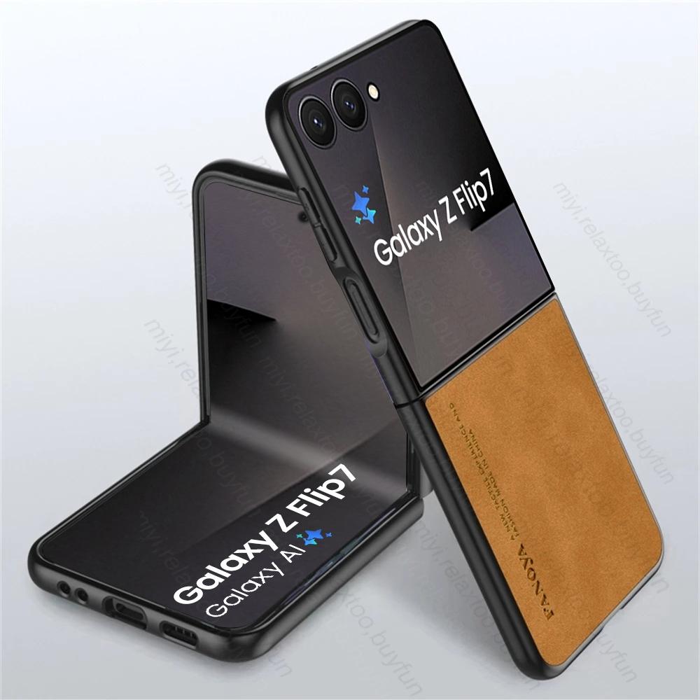 

ZFlip7 Case Vintage Sheepskin Leather Cover For Samsung Galaxy Z Flip7 5G Shockproof Coque Samung Sumsung Flip 7 6 5 4 3 For Samsung Z Flip3