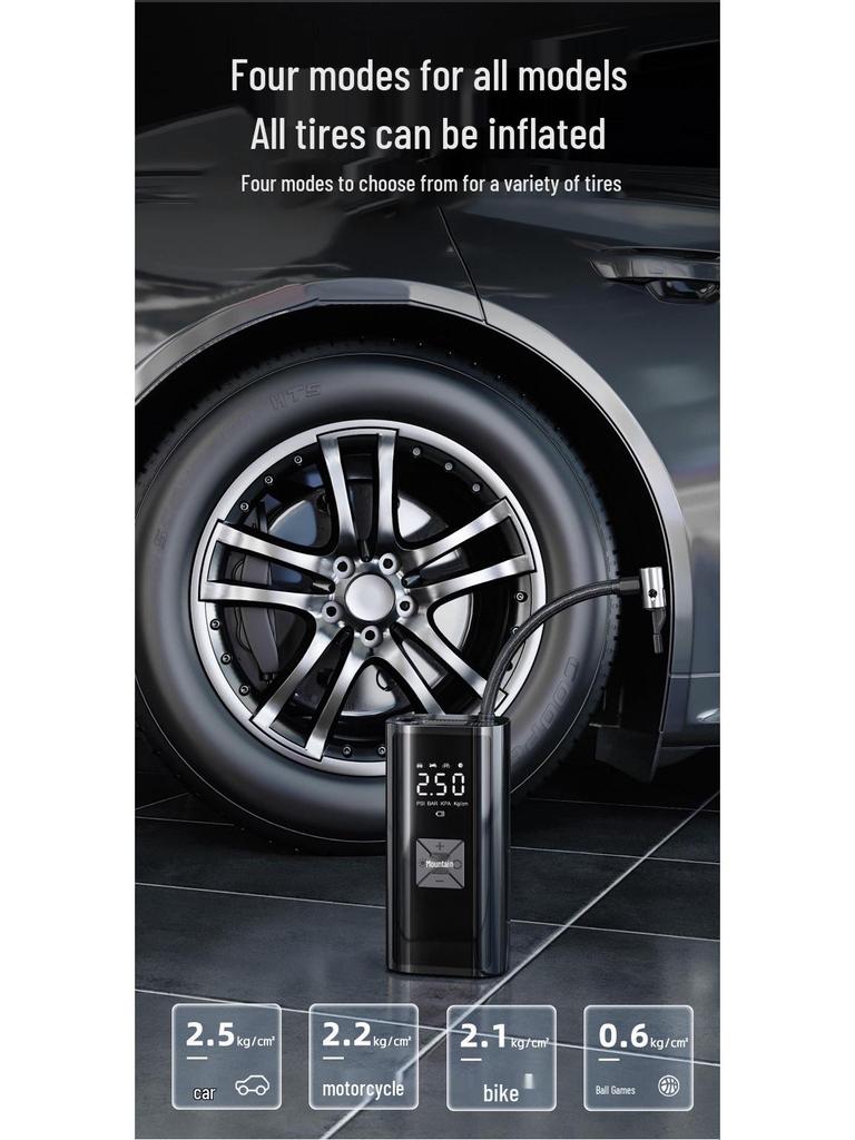 Wireless High-Power Digital Car Tire Inflator with Display