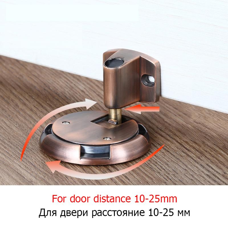 KAK Heavy Duty Magnetic Door Stopper Mechanical Door Stop Adjustable Door Holder Non-punch Sticker Furniture Door Hardware