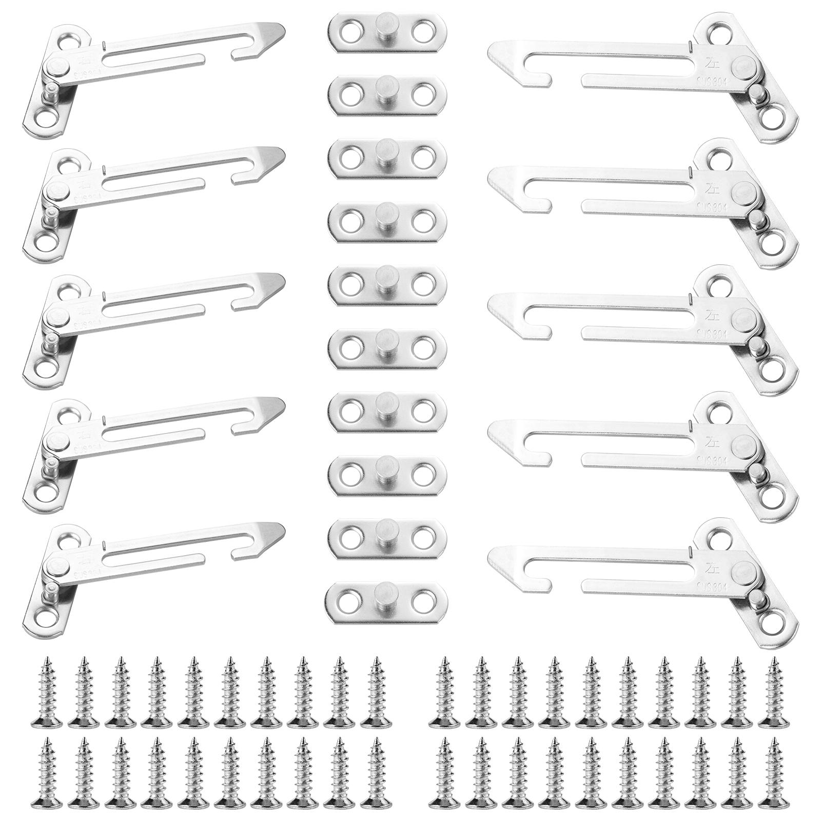 

10Pcs Stainless Steel 304 Window Restrictors Locks Child Safety Window Opening Restrictors Security Locks Security Locks