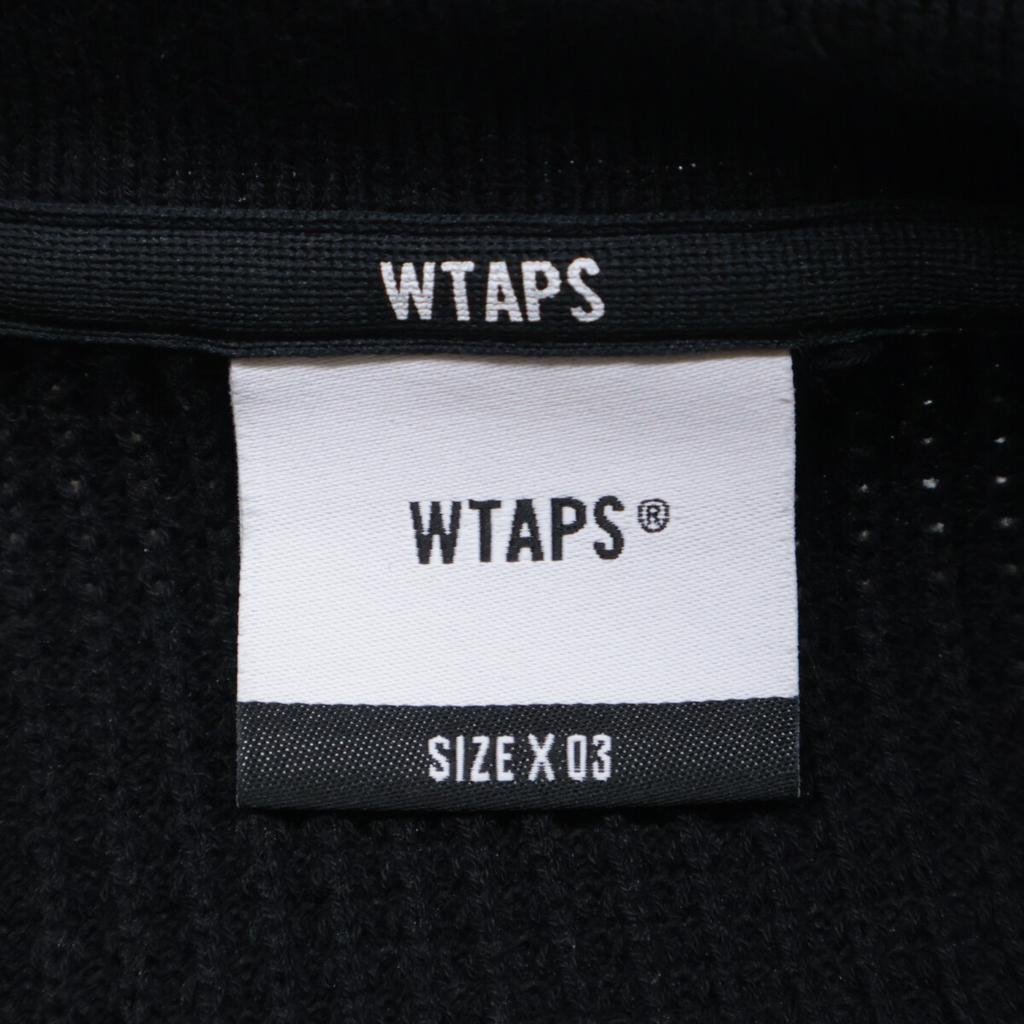 WTAPS 2013 Black Waffle Knit Short Sleeve Polo Shirt Tops X03 blackUsed