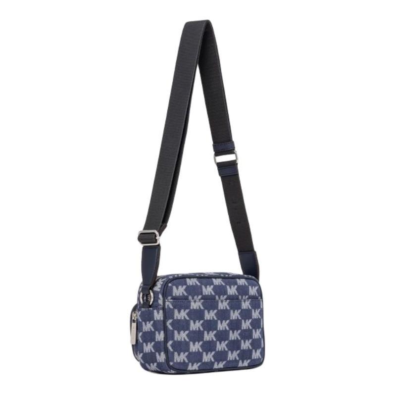 Michael Kors Jet Set Item Logo Printed Shoulder Strap Adjustable Crossbody Shoulder Bag Medium Women's Blue