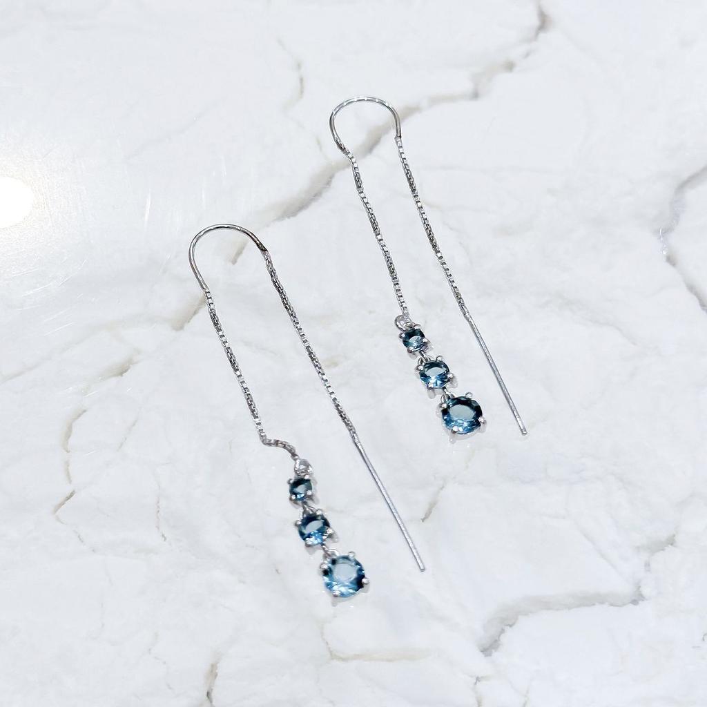 Silver Earrings with London Blue Topaz 1.45ct (2167525)