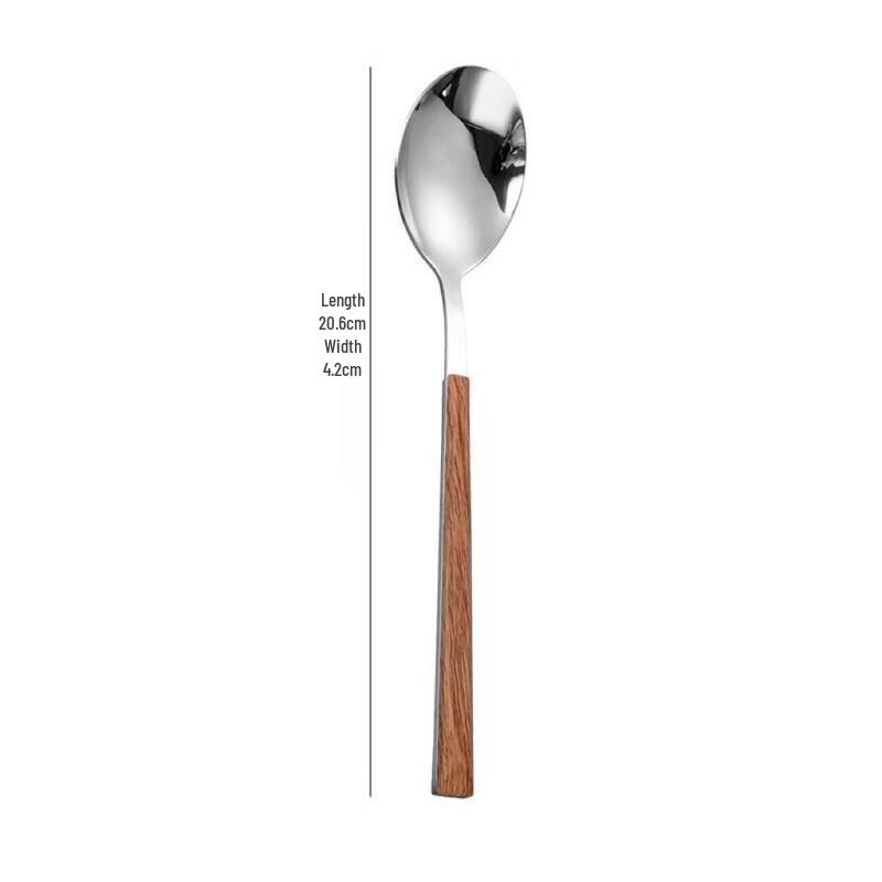 Faux Wood Handle 10-Piece Stainless Steel Cutlery Set